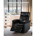 thumbnail image 6 of Sailvan Recliner Chair for Adult, Swivel Rocker Recliners for Living Room & Nursery, Home Theatre Manual Recliners with PU Leather, 300lbs Capacity, Black, 6 of 10
