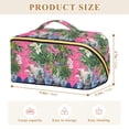 thumbnail image 4 of FORMRS Makeup Bag Travel Cosmetic Organizer for Women Fold Flat Zipper Pouch with Handle, White Vibrant Flowers, 4 of 8