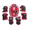 thumbnail image 1 of Juego de 7 cascos de bicicleta para niños, equipo de protección para patinar en longboard rojo, 1 of 8