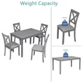 thumbnail image 6 of GZXS 5-Piece Dining Table Set, Solid Wood Rectangular Table with 4 Upholstered Chairs & X-Shaped Backrest, Gray, Easy Assembly for Small Space, 6 of 9