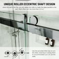 thumbnail image 4 of MCOCOD 62 to 66 in. W x 76 in. H Frameless Shower Door with Soft Close, 3/8" (10 mm) Clear Tempered Glass, Single Sliding Alcove Shower Doors, Chrome Finish, 4 of 10
