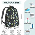 thumbnail image 5 of Dark Blue Dinosaurs Space Pattern Cute School Backpack Bag with Padded Back and Adjustable Shoulder Straps 16.9 X 12.6 X 5.9 Inches, 5 of 5