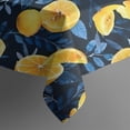 thumbnail image 5 of Yellow Lemon Slices DarkBlue Pattern Square Tablecloth,Waterproof Square Table Cover,Wipeable Spillproof Washable Table Cover for Home Kitchen Party Decor 52"x52"(132x132cm), 5 of 6