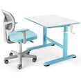 thumbnail image 1 of Costway Ensemble de Table et de Chaise de Bureau Réglable en Hauteur pour Enfants de Plus de 3 Ans Bleu, 1 of 9