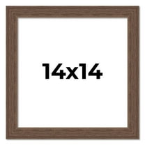 14x14 Frame Brown Farmhouse Solid Wood Picture Frame Width 1.5 Inches | Interior Frame Depth 0.5