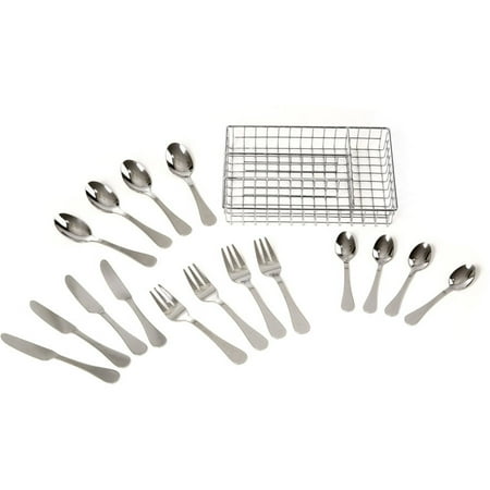 Melissa & Doug Stainless Steel Mealtime Utensil Set, Dishwasher-Safe Play Kitchen Accessories