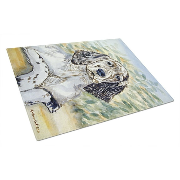 Carolines Treasures 7065LCB English Setter Patience Glass Cutting Board Large, 12H x 16W, multicolor