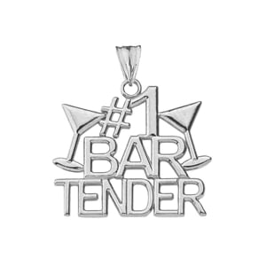 BARTENDER PENDANT NECKLACE IN YELLOW GOLD : 10K Pendant with 16" chain