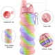 thumbnail image 3 of Botella de agua deportiva plegable de arcoíris para niños, estudiantes, botellas de agua plegables de silicona reutilizables sin BPA para viajes, Camping, senderismo Xemadio WMZY-495-2, 3 of 7