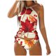 thumbnail image 1 of MKLEKYY Trajes De Baño Mujer Dos Piezas Women'S Fashion Summer Maple Leaf Day Print Sexy Lace Up Two Piece Swimsuit, 1 of 5
