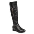 thumbnail image 1 of New Women DbDk Arica-1 Knee High Leatherette Almond Toe Stud Riding Boot Size, 1 of 5