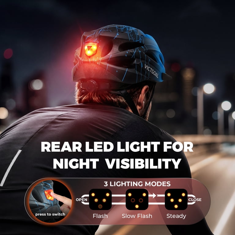 VICTGOAL Bike Helmet with Goggles, Visor & LED Light photo 2