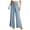 *Light Blue, variant on Women's Drawstring Waist Wide Leg Pants ,Casual Loose Cozy High Waist Comfy Lounge Pants with Pockets Navy,Womens Plus XL