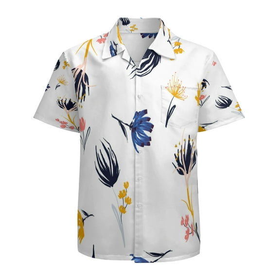 High Quality Hawaiian Shirts for Men Short Sleeve Aloha Beach Shirt Floral Summer Casual Button Down Shirts Blouses MZEMIO