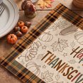 thumbnail image 6 of Sm:)e Simple Cartoon Pattern&nbsp;Turkey&nbsp;Maple&nbsp;Leaf&nbsp;Pumpkin&nbsp;Plaid Print Thanksgiving Placemats 12x18 Inch Set of 4, Fall Kitchen & Dining Table Decor, 6 of 7