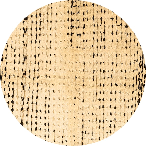 Ahgly Company Indoor Round Solid Brown Modern Area Rugs, 6' Round