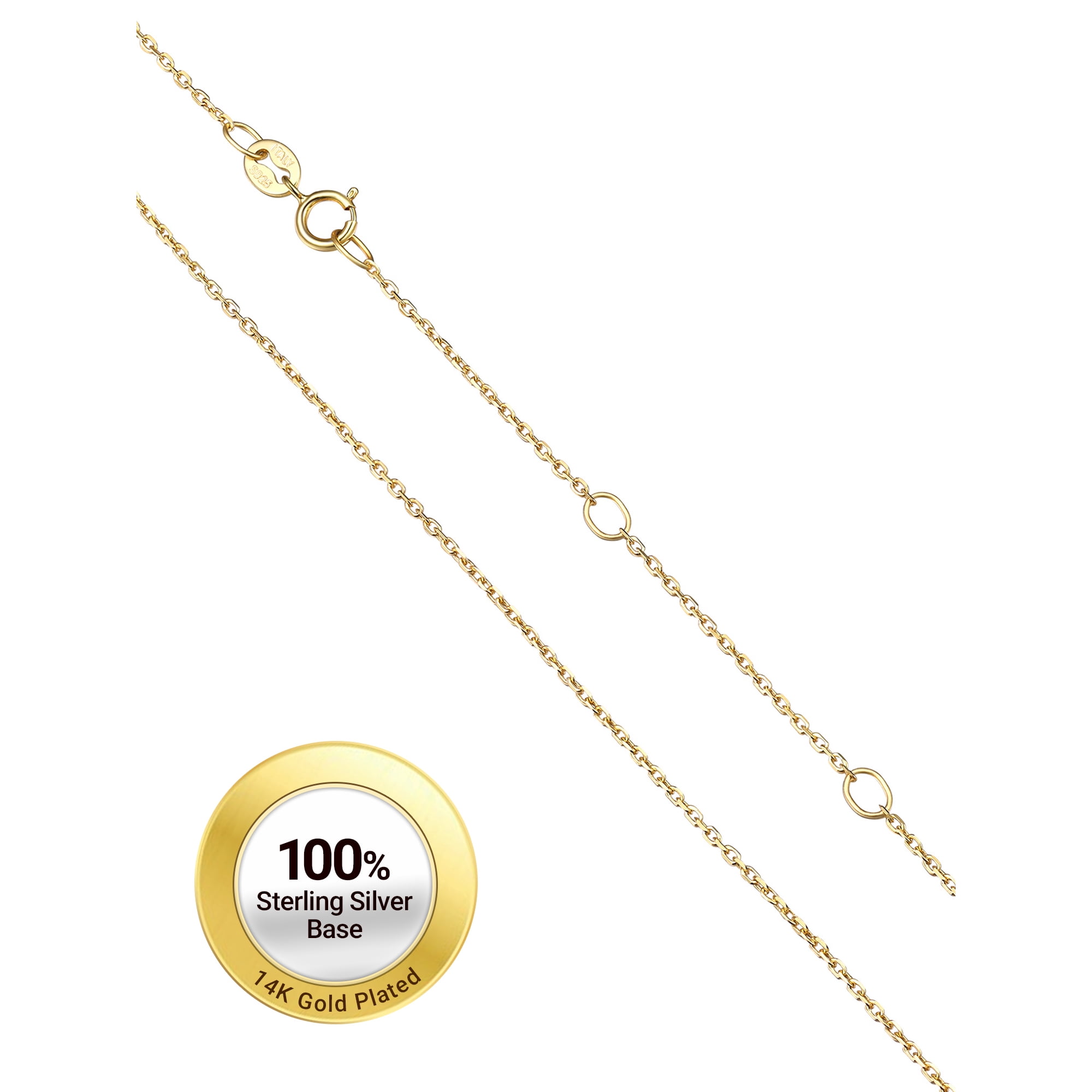 PROSTEEL Hypoallergenic Silver Necklace for Women 1.1mm Pure 925 Sterling Silver Gold Plated Chain for Sensitive Skin Birthday Jewelry Gift for Daughter Mother Wife