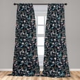 thumbnail image 2 of Floral Window Curtains, Romantic Spring Branches of Wild Flowers Leaves and Little Birds, Lightweight Decor 2-Panel Set with Rod Pocket, Pair of - 28"x84", Black Brown and Laurel Green, by Ambesonne, 2 of 3