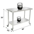 thumbnail image 3 of Yeshouse Mesa de acero inoxidable para preparación y trabajo con protector contra salpicaduras, mesa de cocina resistente con estante inferior ajustable y patas para restaurantes, hogares y hoteles, 3 of 6