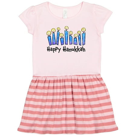 

Inktastic Happy Hanukkah with Lit Candles Gift Toddler Girl Dress
