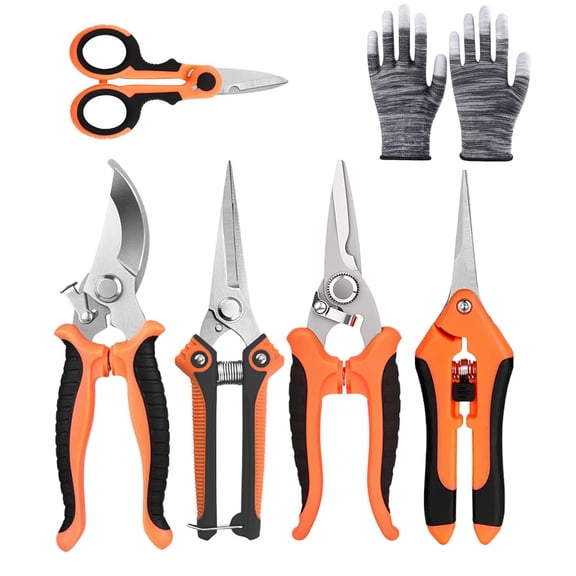 5‑Piece Garden Scissors Set – Stainless Steel Pruning & Flower Shears for Trimming & Fruit Picking