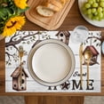 thumbnail image 4 of Sweet Home Placemats Set of 4, Western Stars Bird Houses White Wood Plank Placemats for Dining Table, Place Mats for Kitchen Tabletop, Waterproof Wipeable Dining Table Mats Set, 4 of 9