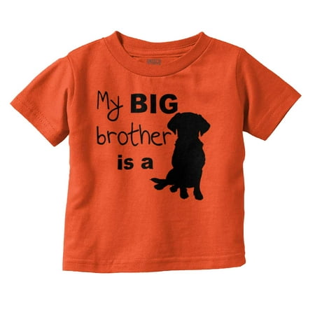

My Big Brother is a Dog Pet Lover Toddler Boy Girl T Shirt Infant Toddler Brisco Brands 12M