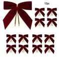thumbnail image 1 of Lunxisen 36 Pcs Nœuds Rouges de Noël Couronne de Noël Nœuds en Velours de Noël Grands Ornements pour Arbre de Noël Décoration de Noël Artisanat Fait Main pour Maison Extérieur Intérieur Fête, 1 of 9