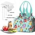 thumbnail image 4 of Pioneer Flower Floral Print Pattern Drawstring Lunch Bag Women - Drawstring Lunch Bag Insulated for Work Office - Stain-Resistant Large Lunchbags for Women with Multi-Pockets, 4 of 6