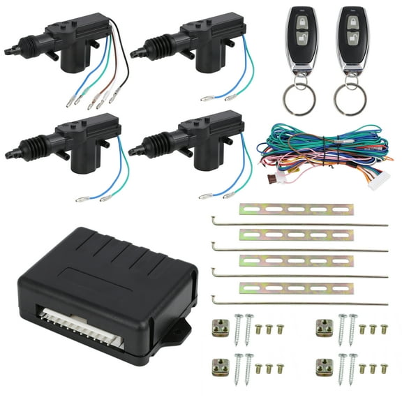 REGALWOVEN Central Lock Locking System Car Keyless Entry with 4 Doors Actuator Kit