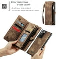 thumbnail image 3 of For Samsung Galaxy Note 20 Ultra Wallet Case,Multi-Functional Retro Leather Purse Flip Cover Zipper Wallet Case with Removable Card Slots Pocket & Detachable Wrist Strap Magnetic Phone Case, Darkbrown, 3 of 9