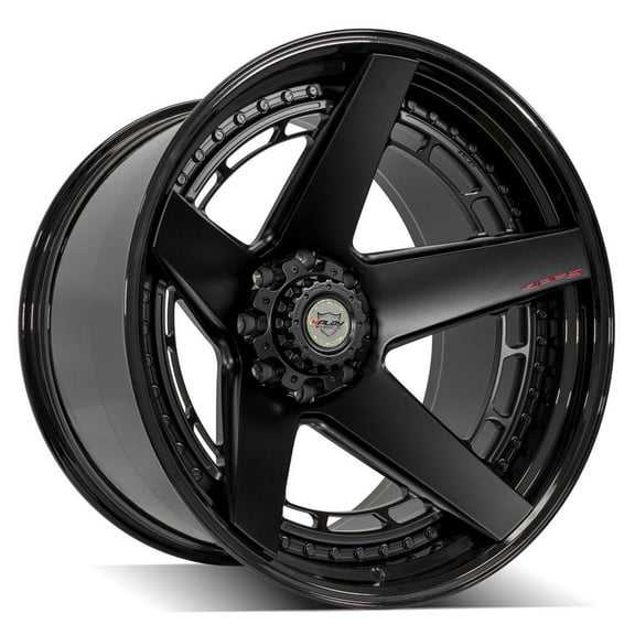 24" 24x14 4PLAY Forged Wheel for Ford 4PF5 - Gloss Black Barrel with Matte Center Fits select: 1999-2022 FORD F250, 1999-2022 FORD F350