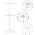 thumbnail image 4 of Yazoeia 2 Tier Jewelry Display Holder,Retail Spinner Display Stand, Rotating Bracelet Storage Rack, Jewelry Display Stand for Sign Card Bracelet Necklace Keychain, Pink (White) CJB12-12162, 4 of 8