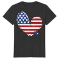 thumbnail image 4 of WAYUTE Womens T-Shirts Stars & Stripe And Heart Pattern Short Sleeve Crew Neck Celebrate America'S 250Th Anniversary For 4Th Of July Beach Lounging Graceful Tops,Grey,L, 4 of 4