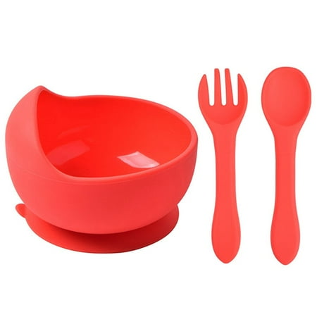 

Monfince Silicone Suction Bowls for Baby Baby Led Weaning Spoon and Fork Baby Dishes and Utensils Set for Boy & Girl Baby Tableware Set