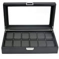 thumbnail image 5 of Mantello Watch Box 12-Slot Storage Case - Gifts for Young Men- Luxury Black Watch Case for Men Display - Watch Display Case Holder with Glass Top - Box Organizer for Men (Black), 5 of 6