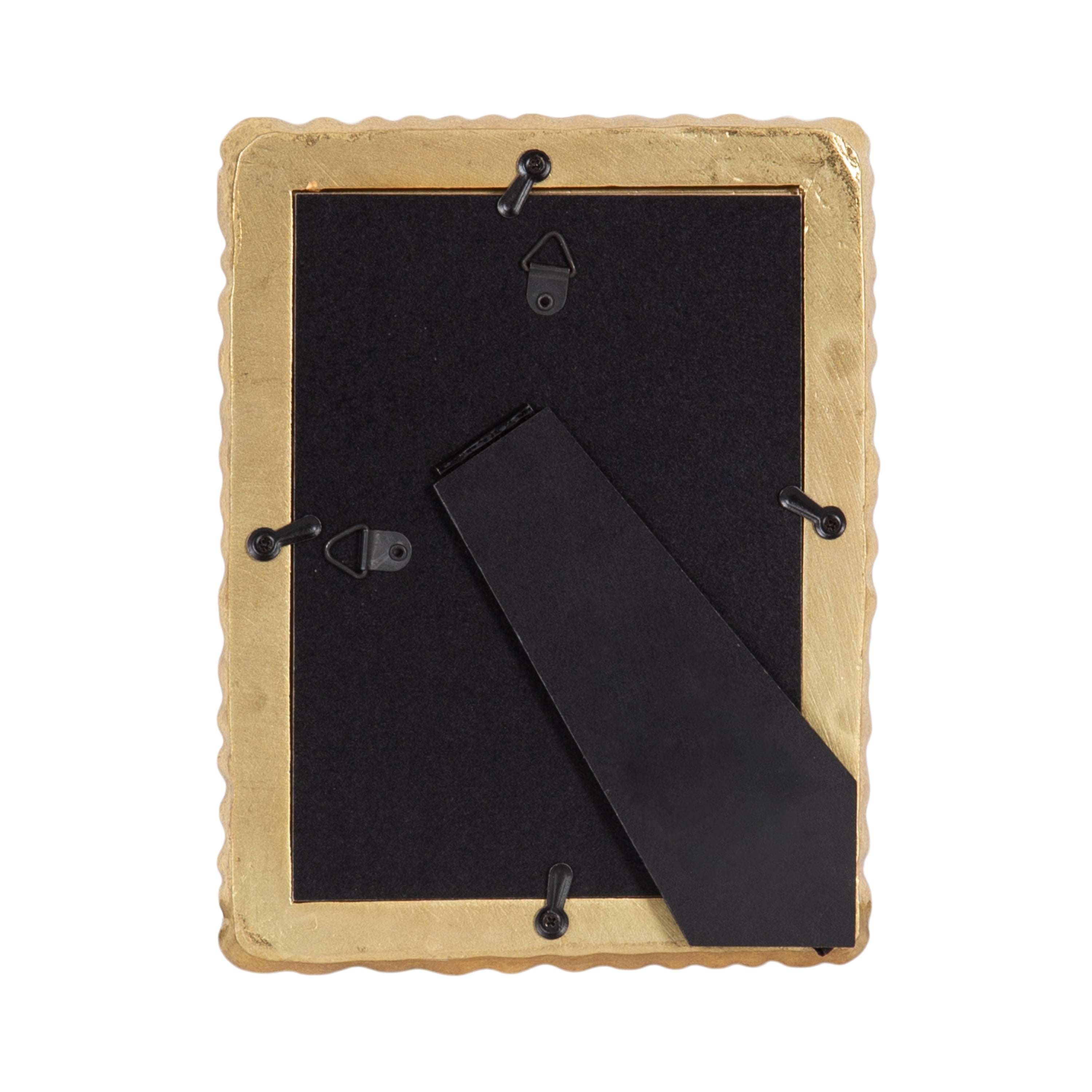 DesignOvation – 5x7 Picture Frame – Scalloped Gold Tabletop Photo Frame