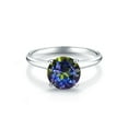 thumbnail image 4 of Gem Stone King 14K White Gold 2.00 Ct Round Blue Mystic Topaz Women Solitaire Engagement Ring (Size 5), 4 of 6