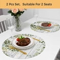 thumbnail image 5 of Sage Green Eucalyptus Leaves Round 13 Inch Placemats Set of 2, Summer Botanical Weeping Wooden HeatResistant Non Slip Place Mats for Dining Table, Wipeable Braided Kitchen Table Mats for Housewarming, 5 of 9