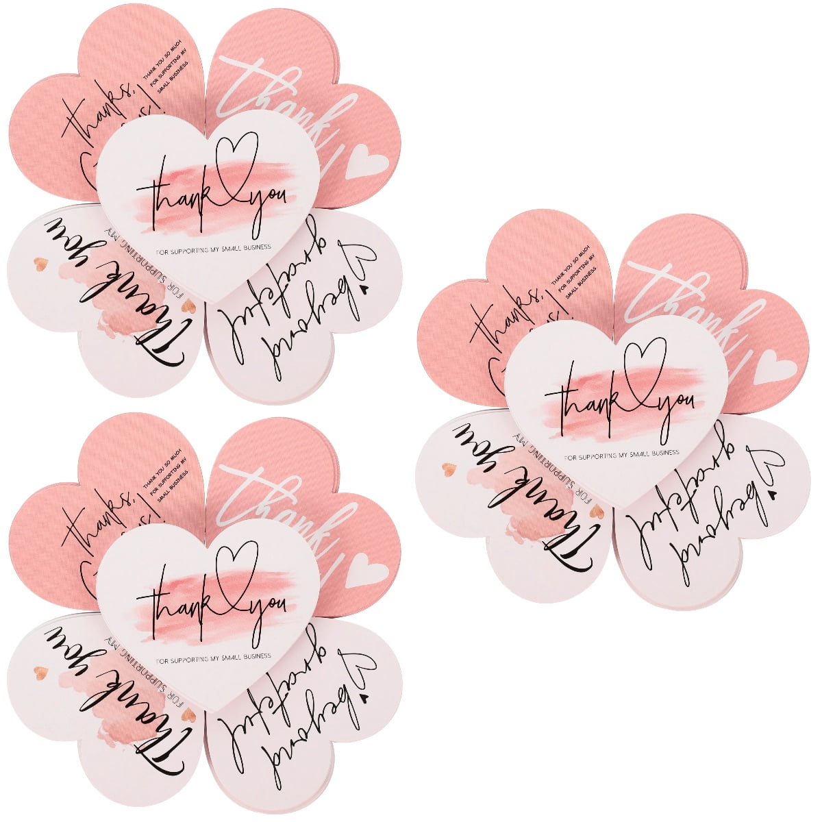 HOMEMAXS 450 pcs  Heart Shaped Gift Thank You Cards Small Business Packaging Thank You Cards