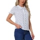 thumbnail image 1 of CAMISA DE PUNTOS DE POLKA PARA MUJERES INSPIRE CHIC CON MANGAS CORTAS Y PUFF, VINTAGE, CON BOTONES Y COLLAR PETER PAN, TOPS L BLANCO, 1 of 6