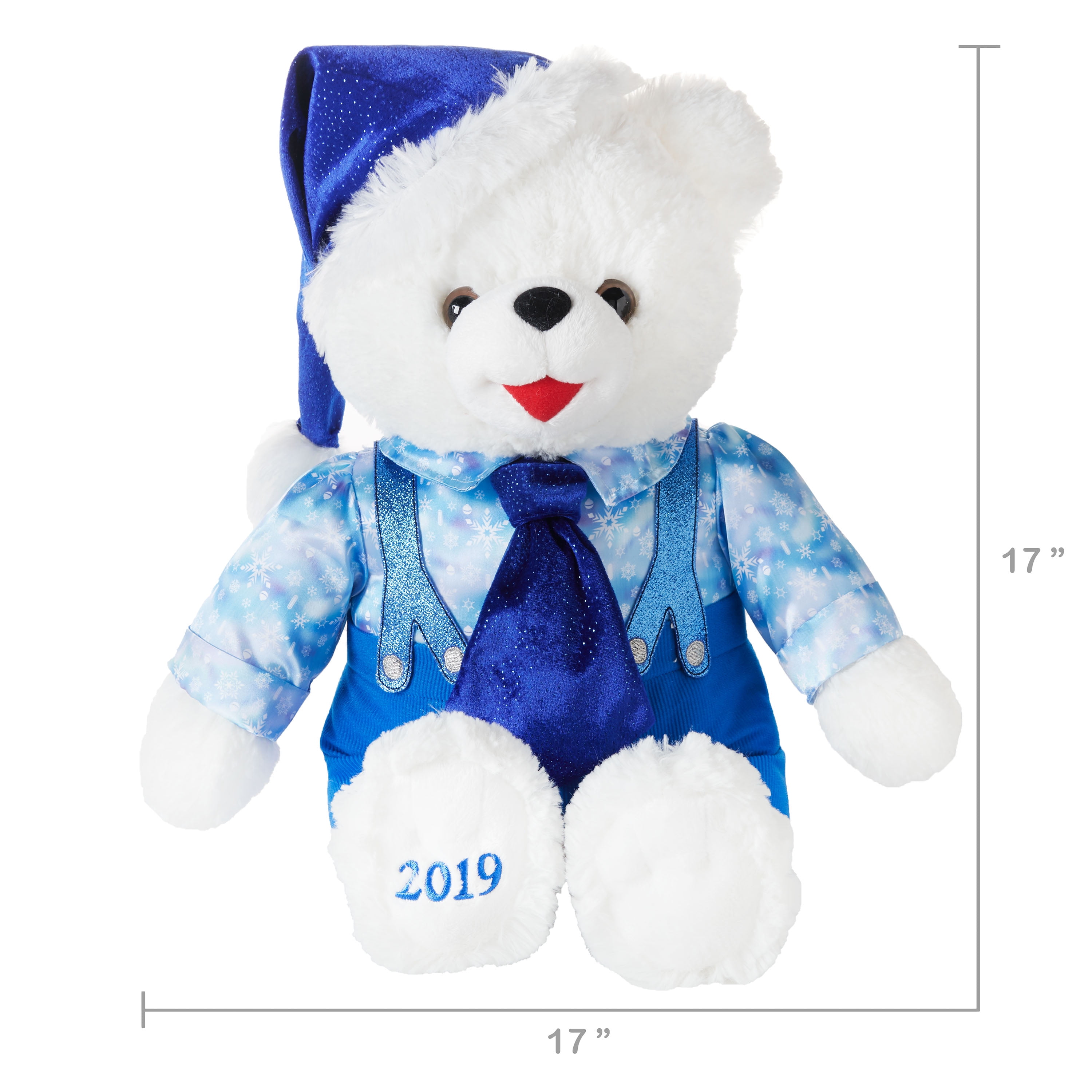 CHRISTMAS Snowflake TEDDY BEAR Set 2019 White Blue Girl Boy 20" Dress Walmart