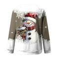 thumbnail image 5 of HOMBOM Crewneck Sweatshirts for Women Merry Christmas Cute Khaki Xmas Snowman Hoodless Adults Sweatshirt Fleece, 5 of 5