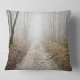 thumbnail image 2 of Designart Straight Forest Road in Fall - Landscape Photo Throw Pillow - 18x18, 2 of 5