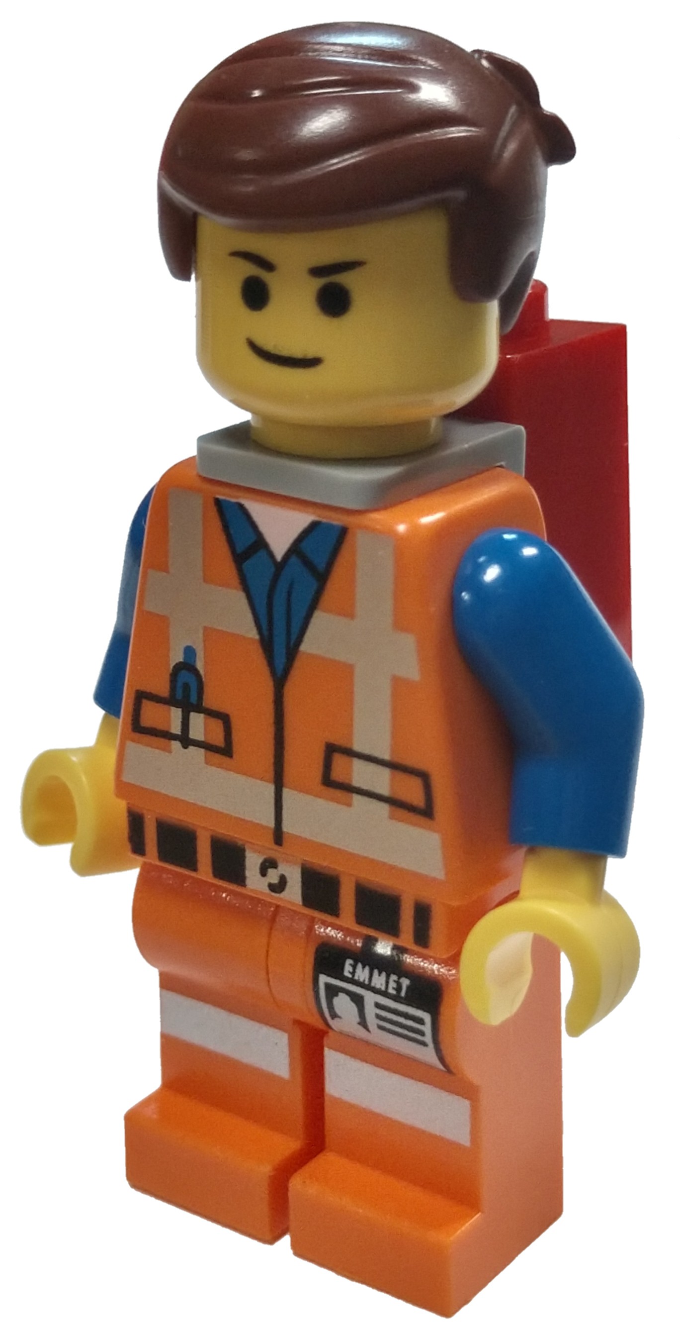 The LEGO Movie Emmet Minifigure [Lopsided Closed Mouth Smile with Piece