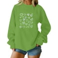 thumbnail image 4 of Mceream Valentines Chandails en Molleton pour Femmes Mode Imprimé Cœur Graphique Manches Longues Chemises Surdimensionnées Col Rond Chandail Tops Grande Taille Vert G, 4 of 5