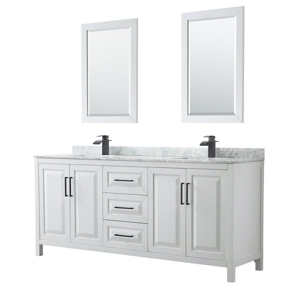 Wyndham Collection Wcv252580dunsm24 Daria 80" Free Standing Double Vanity Set - White /