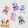 thumbnail image 4 of CBFFDC Robe pour Chat Robe en Tulle pour Animaux Col Rond Couture en Maille Poignets en Dentelle Impression à Pois Princesse Usage Quotidien pour l'Été, 4 of 7