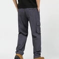 thumbnail image 6 of TKKCS Mens Cotton Cargo Pants Relaxed Fit Casual Outdoor Elastic Waist Straight Leg Work Pants with Multi Pockets Dark Gray 3XL, 6 of 7