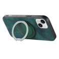 thumbnail image 3 of For iPhone 15 Case Retro Leather Circular Rotating Stand Shockproof Phone Case,Green,For iPhone 15, 3 of 7
